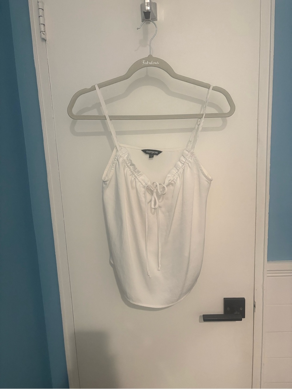 Express White Tie-Front Cami with Adjustable Straps